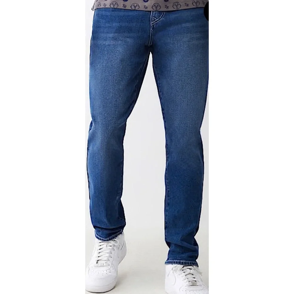 True Religion Geno Flap Slim Jean‎ Medium Harmonious Wash Mens 36 x 32 New